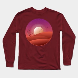 A starry evening desert sunset | Landscape artbyergate Long Sleeve T-Shirt